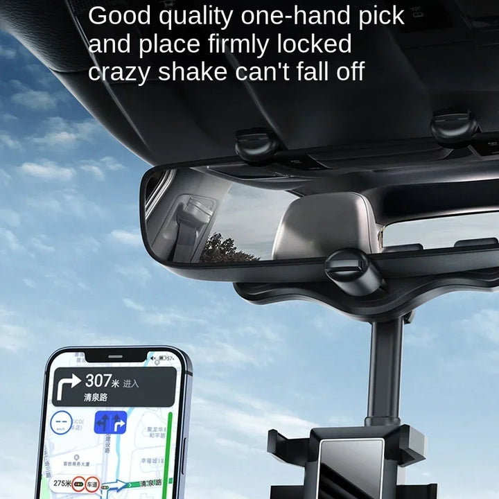 Rearview Mirror Phone Holder Car 360 Rotation Phone Mount Stable Gripper Smartphone Navigation Bracket For iPhone Samsung Xiaomi