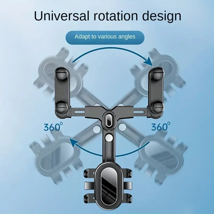 360° Rotating Car Rearview Mirror Phone Holder - Perfect for Kids and Adults - Compatible with Phones and GPS Devices - Sturdy a