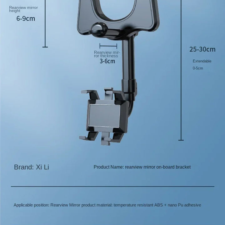 Rearview Mirror Phone Holder Car 360 Rotation Phone Mount Stable Gripper Smartphone Navigation Bracket For iPhone Samsung Xiaomi