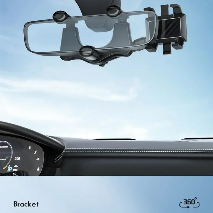 Rearview Mirror Phone Holder Car 360 Rotation Phone Mount Stable Gripper Smartphone Navigation Bracket For iPhone Samsung Xiaomi